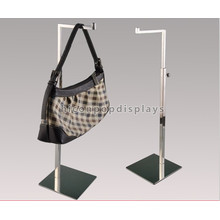 Useful Bag Retail Store Fixture Adjustable Stainless Steel Hanging Single Hand Bag Display Stand